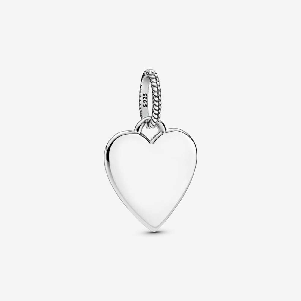 Pandora silver heart charm / pendant - engravable